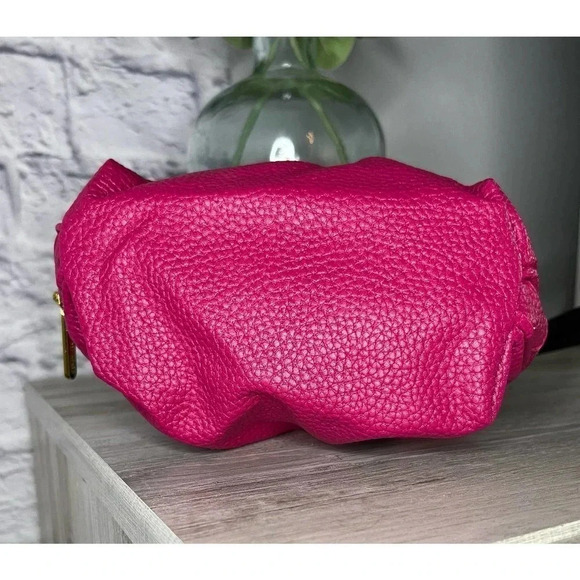 Bareminerals Pink with gold hardware makeup pouch. - Picture 2 of 5